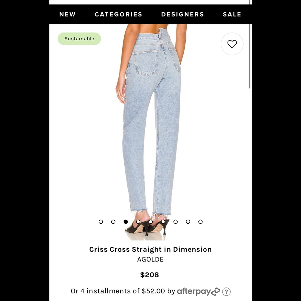 Crisscross High Waist Organic Cotton Jeans AGOLDE jeans light wash denim long